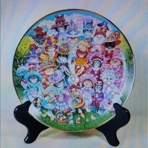 Cat Kitten Easter Purrade by Bill Bell Plate Fine Porcelain 8" Wall Decor Vtg